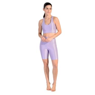 Imagem de Conjunto Esportivo Shorts Básico + Top Nadador em Tecido Half Shine Wunder-Feminino
