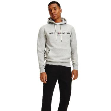 Imagem de Moletom Tommy Hilfiger Masculino Fleece Hoodie Core Flex Cinza Mescla-Masculino