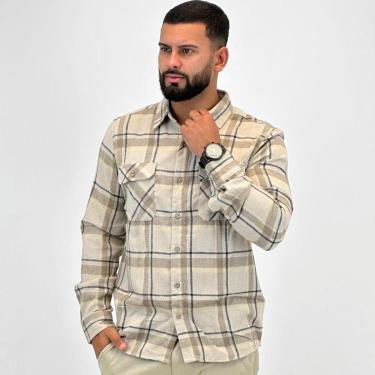 Imagem de Camisa Gangster Xadrez Manga Longa Masculina-Masculino