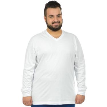 Imagem de Camiseta decote v manga longa plus size fenomenal Preto 56-Unissex