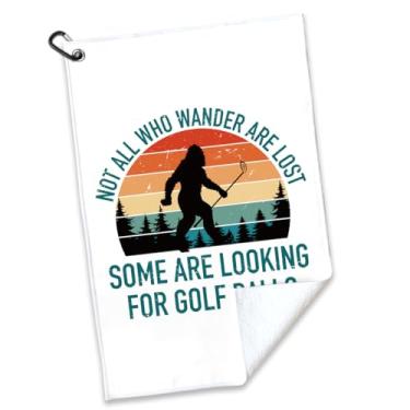 Imagem de rofiowa Not All Who Wander are Lost Toalha de golfe impressa em poliéster para saco de golfe, presentes de golfe engraçados e acessórios para homens, mulheres, fãs de golfe, pai, avô, presentes de