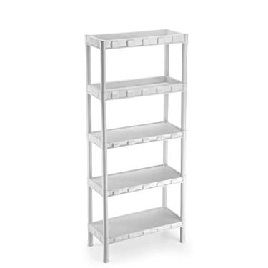 Imagem de ESTANTE TURIN BRANCA 2 BANDEJAS + 3 PRATELEIRAS