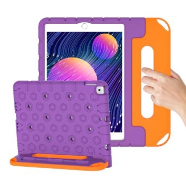 Imagem de Capa infantil para iPad 10.2 2021 9ª geração/iPad 10.2 2020 8ª geração/iPad 7ª geração 2019/iPad Air 3 iPad Pro 10.5 à prova de choque, capa protetora com suporte dobrável com alça giratória