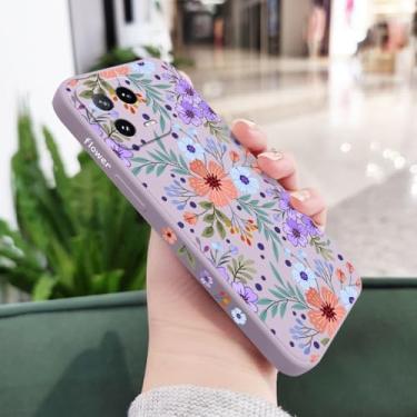 Imagem de Capa de celular com estampa de flores para Xiaomi 15 14T 14 13 13T 12 12X 12T 12S 11 11T Ultra 10 10T 9 9T Pro Lite, capa de silicone líquido, roxo claro, para Xiaomi 13 Pro