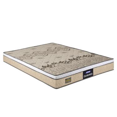 Imagem de Colchão Casal Espuma D33 Fort Gazin 138x188x21cm Bege / Branco - Suporta até 150kg por Pessoa