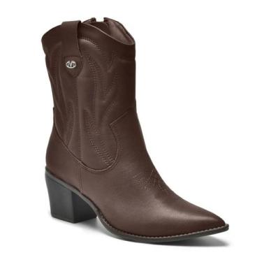 Imagem de Bota Western Café Cano Longo Via Marte Country Salto Grosso, Cafe, 36