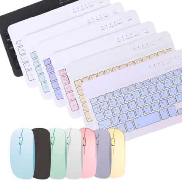 Imagem de Kit Teclado e Mouse Sem Fio Recarregável Para Escritório Home Office -