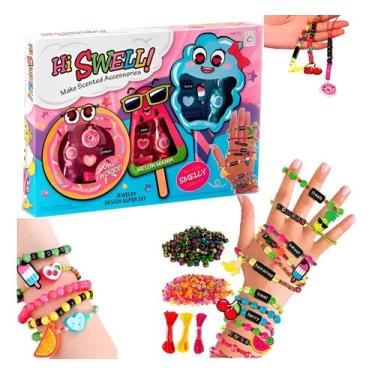 Imagem de Brinquedo Menina Kit Miçangas Pulseira Colar Chaveiro 200 Peças Toys I