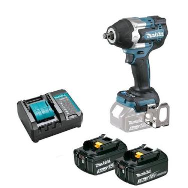 Imagem de Chave Impcto Makita 18V Dtw700z + 2 bat 3A + carregador biv