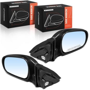 Imagem de A-Premium Par (2) espelhos retrovisores elétricos do lado do motorista e do passageiro - Compatível com Honda Accord 1990 1991 1992 1993 - Espelho retrovisor externo externo preto dobrável manual não