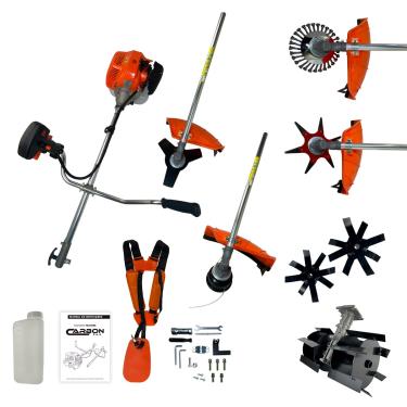 Imagem de Roçadeira Bipartida Gasolina Multifuncional Profisional 52cc 2,5HP com Acessórios Carbon Fak