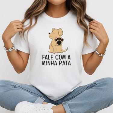 Imagem de Camiseta Baby Look Feminina Fale Com a Minha Pata - Clic Moda Criativa