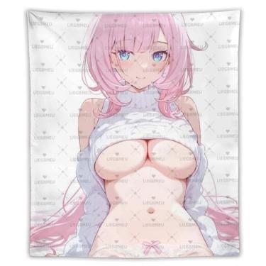 Imagem de LIEGBMEU Tapeçaria Pinup Girl Sexy Hot Anime Girl 127.0 cmx152.4 cm Arte de Colcha de Parede Decoração de Tapeçaria Caprichosa Aa03