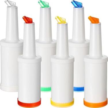 Imagem de 6 Garrafa Storen Pour Suco Xarope Açucar Barman Master 1 Litro NilosDecor