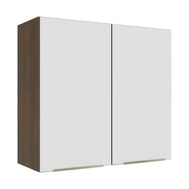 Imagem de Armário Aéreo 70 cm 2 Portas Rustic/Branco Veludo Lux Madesa