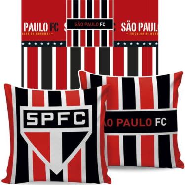 Imagem de Manta Que Vira Almofada Licenciado Jolitex São Paulo 45x45cm