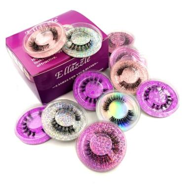 Imagem de Cílios postiços atacado, 50 pares de cílios de aparência natural pacote de cílios de vison reutilizável fofo 12-14 mm