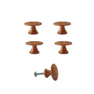 Imagem de 4 Puxador de Gaveta, Armário, Móveis Redondo Rose Fosco - Compras Fáce