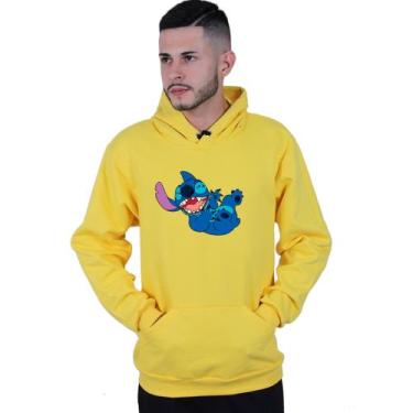 Imagem de Moletom Unissex Canguru Lilo Stitch Sapeca - Lafre, Amarelo, M