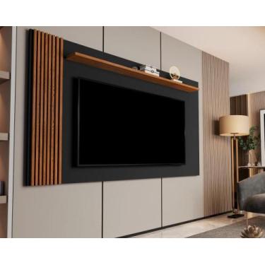 Imagem de Painel Ripado para Tv até 70 Polegadas Grécia 180cm - ViaNossa, Preto 