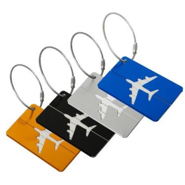 Imagem de Kit 4 Tags Mala Viagem Etiqueta Identificador Resistente Seguro Colori