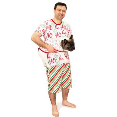 Imagem de Tal Pai Tal Pet Pijama Masculino Curto e Roupa Pet Natal HoHo White - 