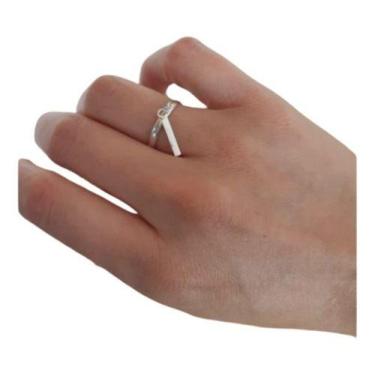 Imagem de Anel Feminino Prata 925 Plaquinha Chapinha Feminino Legitima  - ISA RO