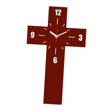 Imagem de WeiLaiKeQi Relógio de parede decorativo estilo crucifixo, decoração gótica, relógio de parede para sala de estar, quarto infantil