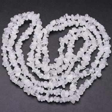 Imagem de DQJRJT 400 peças de contas de pedra com lascas naturais, 78 cm, fios de lascas genuínos, contas de pepita perfuradas, 5-8 mm, polidas, para fazer joias DIY, pulseiras, colares, brincos e artesanato