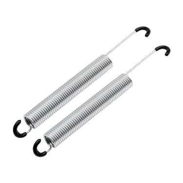 Imagem de yaaqoo 2 peças de mola reclinável de sofá de 18 cm, peça de substituição de molas de tensão para mecanismo de cadeira com gancho de pescoço longo de um lado