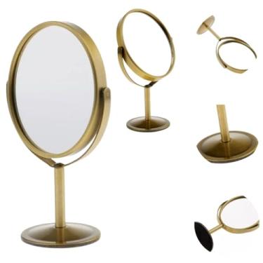 Imagem de 10 Espelhos de Mesa Oval Giratório Dupla Face com Zoom 16cm