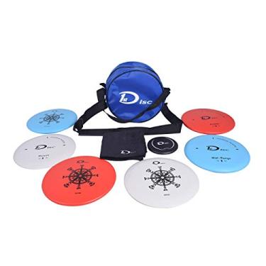 Imagem de Conjunto de disco de golfe para iniciantes – disco oficial e conjunto de discos de golfe Frisbee – Inclui 1 bolsa de golfe azul para disco iniciante, 2 motoristas fairway, 2 discos de gama média, 2 putt e Approach