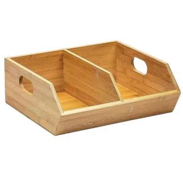 Imagem de Bothyi Caixa de armazenamento de bambu, organização de cozinha, itens essenciais para casa, fazenda, portátil, resistente, versátil, cesta de pão, suporte