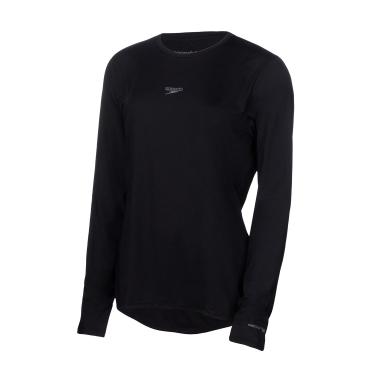 Imagem de Camiseta Feminina, Speedo, Manga Longa, Poliamida com Fastdry e Proteção UV50+, tamanho P - Preto