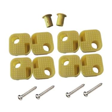 Imagem de Fenteer 8 peças de pés de substituição para cadeira de acampamento, conector profissional, parafusos de fixação incluídos, protetores de piso, pernas de, Amarelo