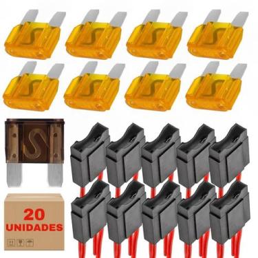 Imagem de Kit 20 Porta Fusível Max Fio 4mm + 10 Fusíveis 70 Amperes - PERMAK
