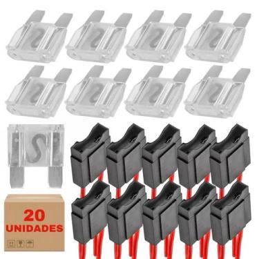 Imagem de Kit 20 Porta Fusível Max Fio 4mm + 10 Fusíveis 80 Amperes - PERMAK