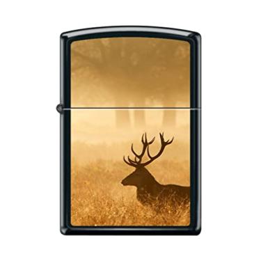 Imagem de Zippo Isqueiro - Cervo em névoa preto fosco isqueiro à prova de vento #Z5148