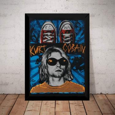 Imagem de Poster Com Moldura Nirvana Kurt Cobain Arte Quadro