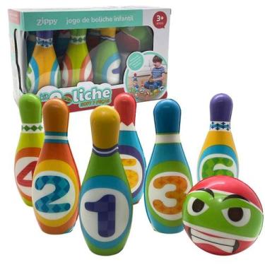 Imagem de Jogo De Boliche Soft Infantil Com 7 Peças, Zippy Toys, Peças Macias Be