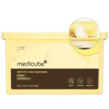 Imagem de Medicube Deep Vita C Daily Quick 30 máscaras – certificado vegano, dispensador rápido, complexo vitamínico triplo para brilho e hidratação – Máscaras faciais coreanas
