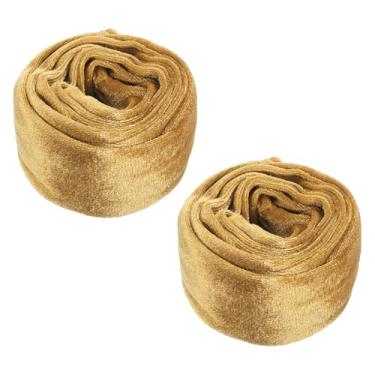 Imagem de PATIKIL Capa de corrente de lustre de 1,8 m, 2 peças de tecido de veludo manga de corrente de tecido capas decorativas para fios de candelabro, cabo giratório, estilo zíper, dourado