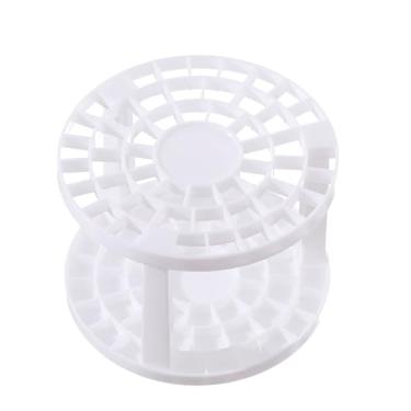 Imagem de Brush de maquiagem Rack Rack de plástico redondo Organizador de ar -que secagem de ar Rack Multifuncional Suporte de armazenamento para maquiagem de maquiagem Vanidade Pen durável (Branco redondo)