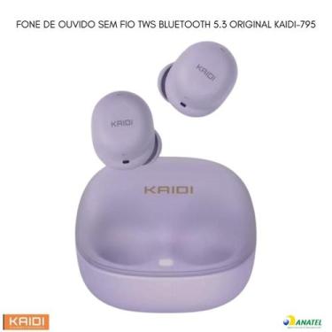 Imagem de Fone De Ouvido Sem Fio Tws Bluetooth 5.3 Original Kaidi 795, lilas