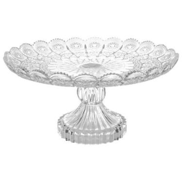 Imagem de Prato para bolo de vidro bohemia com pe 29,5cm - EM CASA