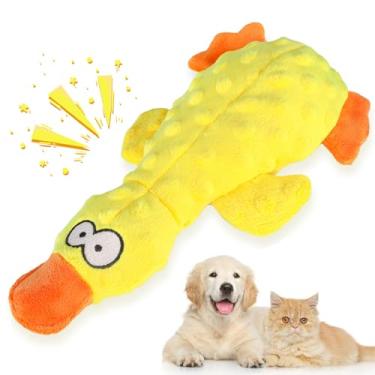 Imagem de EZBNG 2025 Novo pato calmante, patos calmantes para cães, brinquedos de mastigar com pato de pelúcia amarelo, suporte calmante para cães em ambientes internos (amarelo)