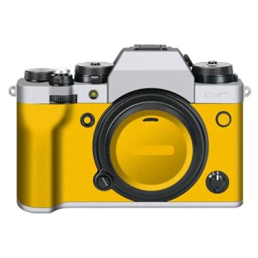 Imagem de Adesivo de capa de câmera X-T4 para FujiFilm X-T4 película protetora antiarranhões decoração XT4 (transparente + amarelo couro)
