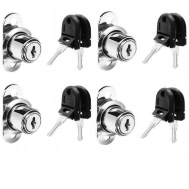 Imagem de 04 Fechadura Pressão Porta de Correr 22mm 24,5mm 32mm Móveis - Hardt /