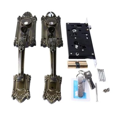 Imagem de Phefop Vintage Gate Lock Retro Manusea Com Maçaneta Arqueada, Liga de Alumínio Anti -roubo Trava para Proteção Doméstica, para Portas à Moda Antiga