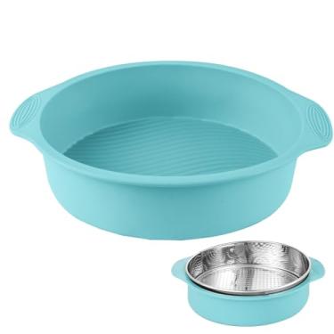 Imagem de Spmarkt Protetor redondo de silicone para cheesecake de 25,4 cm – Protetor de forma de mola à prova de vazamento para cozimento em banho-maria, silicone de grau alimentício livre de BPA, serve em